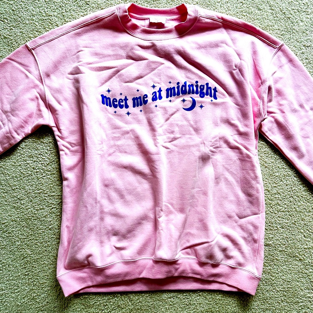 Pink Lily Meet Me At Midnight Taylor Swift Crewneck Sweatshirt
